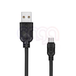 Uniwersalny kabel Micro USB EXC Whippy, 0,9m, czarny