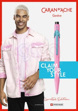 Długopis CARAN D'ACHE 849 Claim Your Style Ed2 Hibiscus Pink, M, w pudełku, różowy