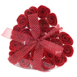 Zestaw 24mydlanych czerwonych róż Dzień Kobiet Mamy