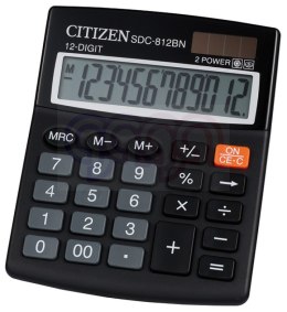 Kalkulator biurowy CITIZEN SDC-812NR, 12-cyfrowy, 127x105mm, czarny