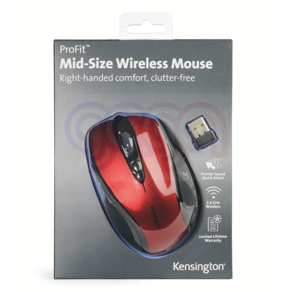 Mysz bezprzewodowa KENSINGTON Pro Fit czerwona K72422WW Mysz bezprzewodowa KENSINGTON Pro Fit czerwona K72422WW