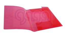 Teczka A4 z gumką-szeroka transparent czerwony PP TG-12-01 BIURFOL