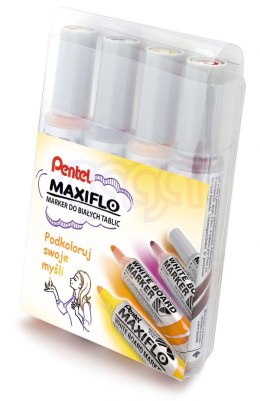 Markery suchościeralne MAXIFLO (4 sztuki) fiolet/brąz/żółty/pomarańcz MWL5M-4W-EFGV PENTEL komplet