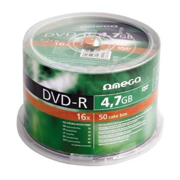 Płyta OMEGA DVD-R 4,7GB 16X CAKE (100) OMD16C100- Płyta OMEGA DVD-R 4,7GB 16X CAKE (100) OMD16C100-