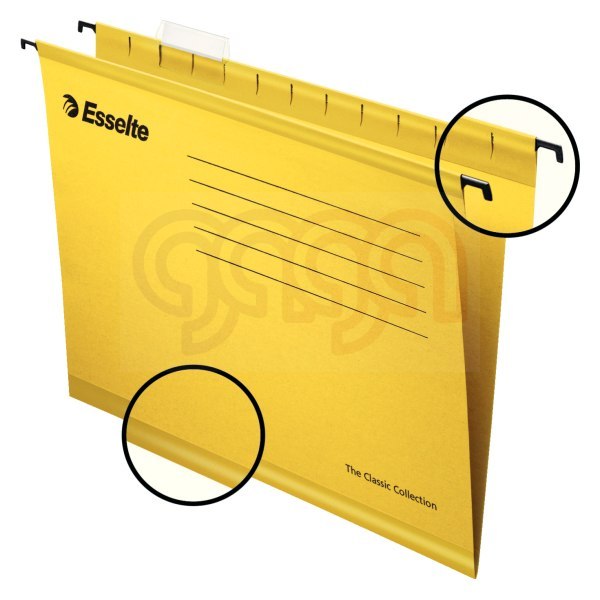 Teczki zawieszane Esselte Classic A4, żółty, 25 szt. PENDAFLEX 90314 Teczki zawieszane Esselte Classic A4, żółty, 25 szt. PENDAFLEX 90314