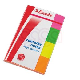 Zakładki samoprzlepne ESSELTE neon (4x50 kartek) 20x50mm 4 kolory 83019