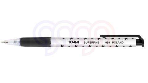 Długopis AUTOMAT SUPERFINE z supercienką końcówką, 0,5mm czarny TO-069 Toma