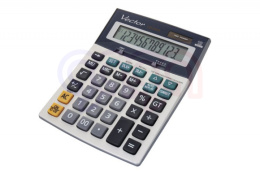 Kalkulator biurowy VECTOR KAV CD-2459, 12-cyfrowy, 148x197x49mm, biały