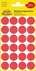 Kółka do zaznaczania kolorowe, 96 etyk./op., Q18 mm, czerwone Avery Zweckform, 3004