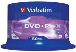 Płyta DVD+R VERBATIM CAKE(50) Matt Silver 4.7GB x16 43550