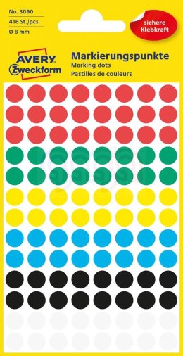 Kółka do zaznaczania mix kolorów 3090 Q8 4 ark Avery Zweckform