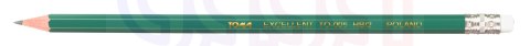 Ołówki z żywicy syntetycznej EXCELLENT,HB, hexagonalne, z gumką zielony TO-005 Toma