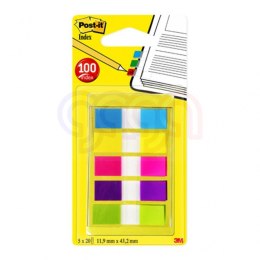 Zakładki indeksujące POST-IT_ (683-5CB), PP, 12x43mm, 5x20 kart., mix kolorów