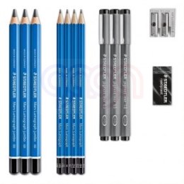 Zestaw Design Journey: 7 x ołówek Lumograph, 3 x pisak 308, temperówka, gumka, Staedtler S 61 100