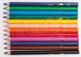 Kredki ołówkowe LIDERPAPEL Jumbo, 12szt., mix kolorów