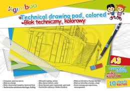 Blok techniczny GIMBOO, A3, 10 kart., 150gsm, mix kolorów