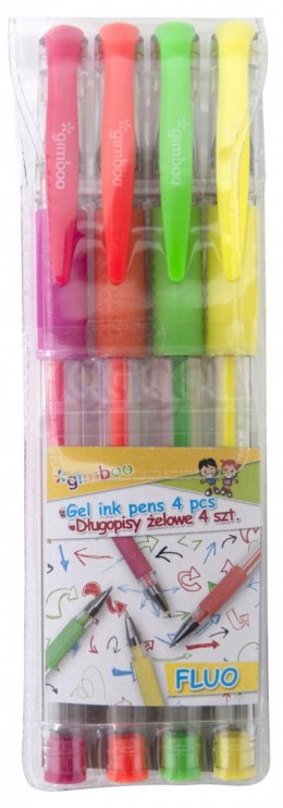 Długopis żelowy GIMBOO Fluo, 0,8mm, 4 szt., zawieszka, mix kolorów
