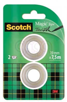 Taśma biurowa SCOTCH® Magic™ (8-1975R2), matowa, 19mm, 7,5m, 2szt.