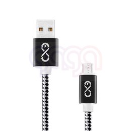 Uniwersalny kabel Micro USB EXC Diamond, 1,5m, czarny/szary
