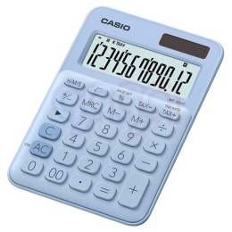 Kalkulator biurowy CASIO MS-20UC-LB-S, 12-cyfrowy, 105x149,5mm, jasnoniebieski