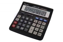 Kalkulator biurowy VECTOR KAV DK-209DM BLK, 12-cyfrowy, 152x160mm, czarny