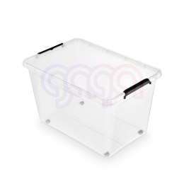 Pojemnik do przechowywania MOXOM Simple box, 60l, na kółkach, transparentny