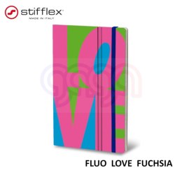 Notatnik STIFFLEX, 13x21cm, 192 strony, Fluo Love - Fuchsia