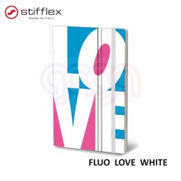 Notatnik STIFFLEX, 13x21cm, 192 strony, Fluo Love - White