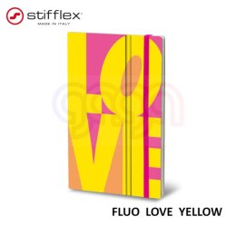 Notatnik STIFFLEX, 13x21cm, 192 strony, Fluo Love - Yellow
