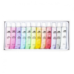 Farby akrylowe pastelowe 12x12 ml kolory Kidea
