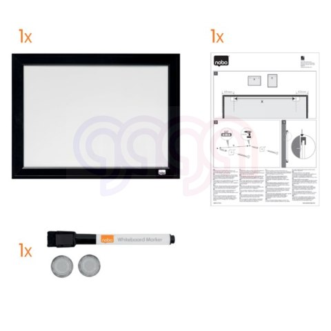 Tablica suchościeralna Nobo z czarną ramą, 585 x 430 mm 1903785