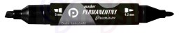 Marker perm. PREMIUM 2 końcówki czarny Tetis