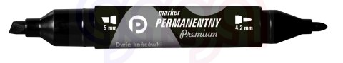 Marker perm. PREMIUM 2 końcówki czarny Tetis