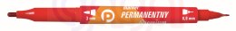 Marker perm. PREMIUM 2 końcówki czerw. Tetis