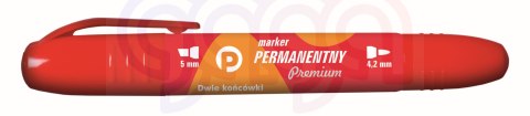 Marker perm. PREMIUM 2 końcówki czerw. Tetis
