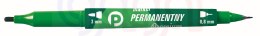 Marker perm. PREMIUM 2 końcówki zielony Tetis