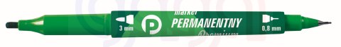 Marker perm. PREMIUM 2 końcówki zielony Tetis