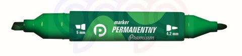 Marker perm. PREMIUM 2 końcówki zielony Tetis