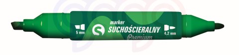 Marker suchoś. PREMIUM 2 końc. zielony Tetis