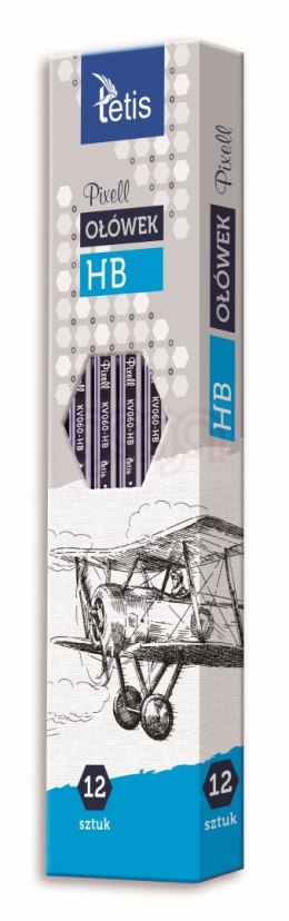Ołówek pixell heksag. tward. B 12 szt. Tetis