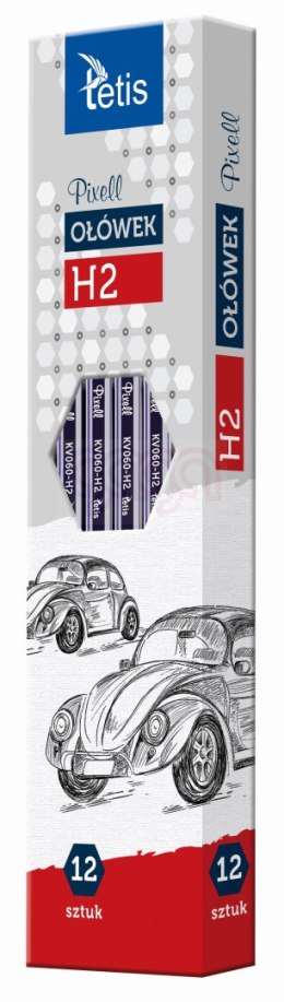 Ołówek pixell heksag. tward. B2 12 szt. Tetis
