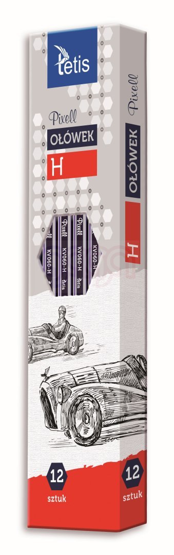 Ołówek pixell heksag. tward. H3 12 szt. Tetis