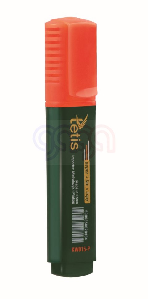 Zakreślacz płaski, kolor pomarańcz. Tetis