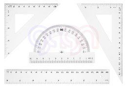 Zestaw geometryczny z linijką 20 cm Tetis
