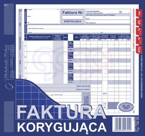 106-2E Faktura korygująca 106-2E