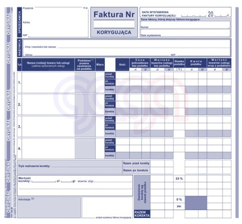 106-2E Faktura korygująca 106-2E