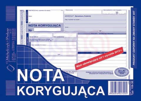 108-3E Nota korygująca 108-3E
