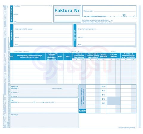 112-2E Faktura wzór pełny dla prowadzących sprzedaż w cenach netto 112-2E