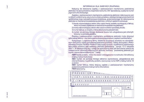 128-3P Faktura mechanizm podzielonej płatności dla prowadzących sprzedaż w cenach brutto 128-3P