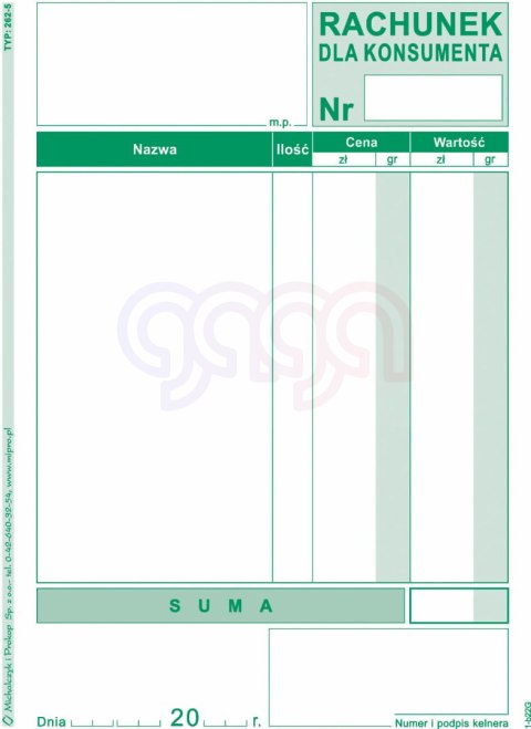262-5 Rachunek dla konsumenta 262-5